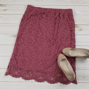 🆕️Sz 1X. Strgt/Pencil Rose Lace. Elastic. New